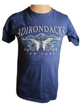 Vtg Adirondacks New York Prairie Mountain Shirt Single Stitch Made In USA Small
